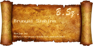 Brunyai Szabina névjegykártya